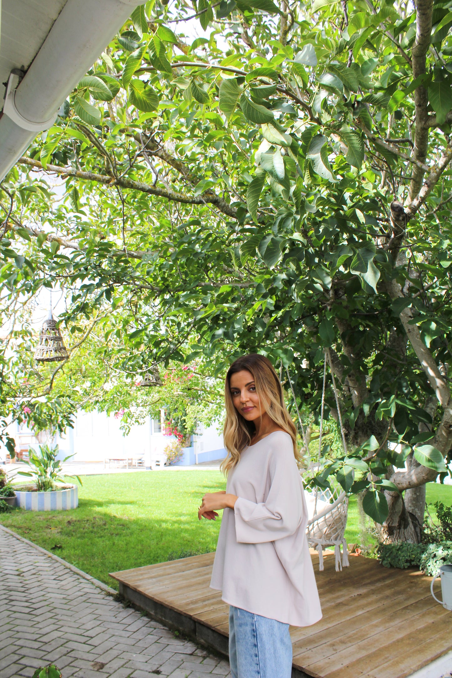 Camisola malhinha - cru