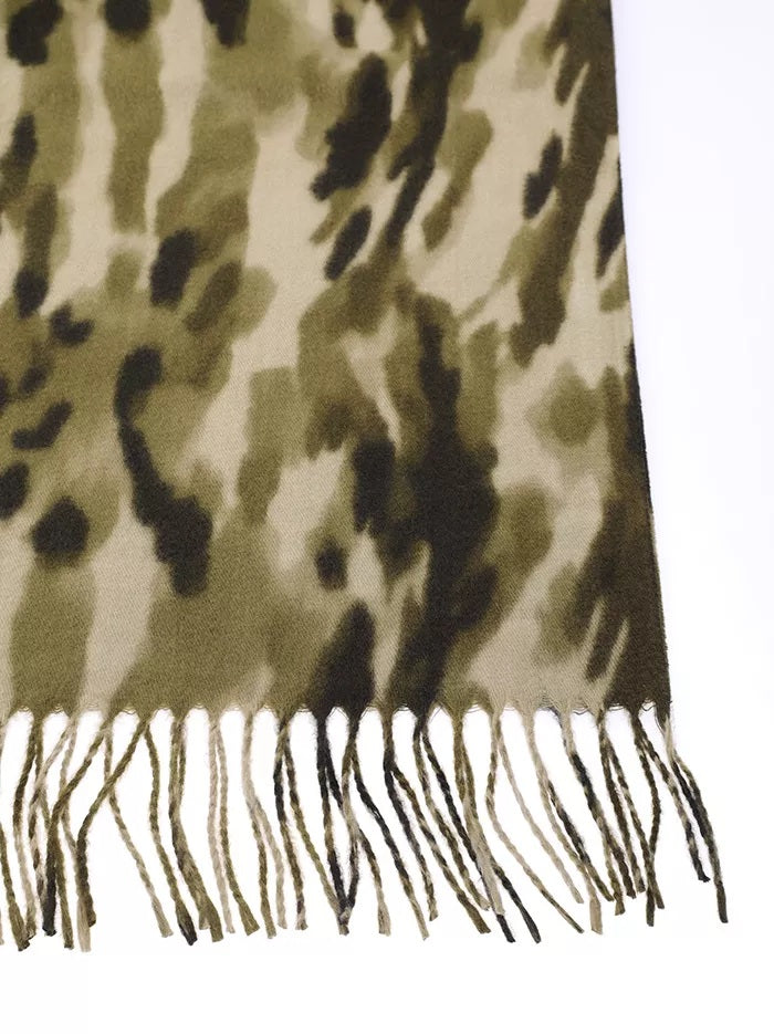 Echarpe animal print - verde seco