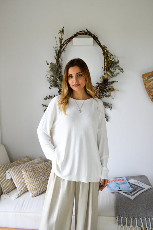 Camisola de malhinha - creme