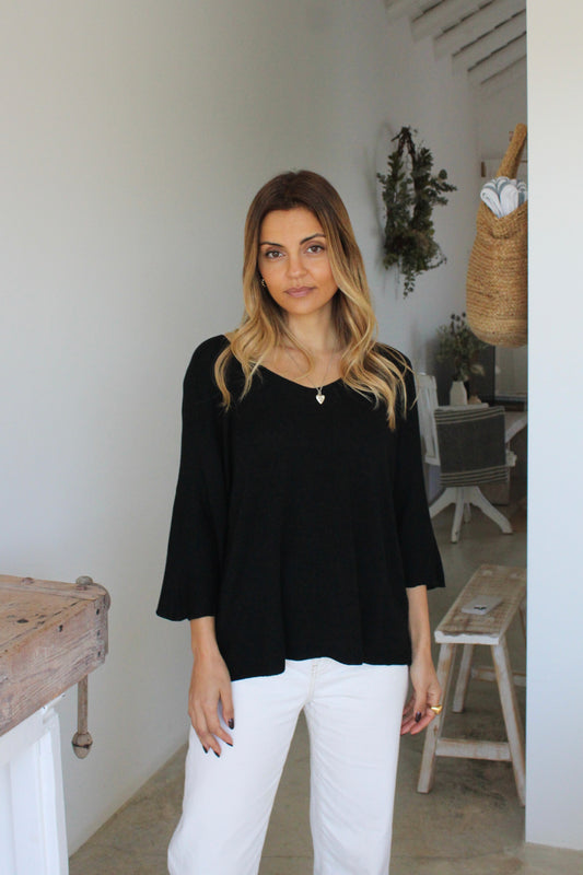 Camisola malhinha - preto