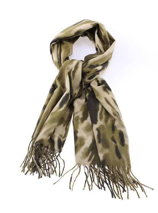 Echarpe animal print - verde seco